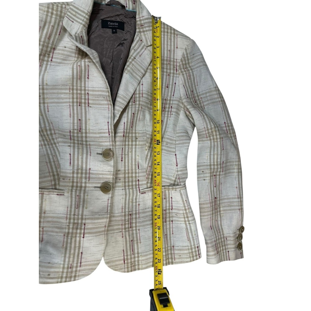 Zanella Linen Blend Tweed Jacket Womens 6 Career Corpcore Business Preppy Work - Picture 4 of 10